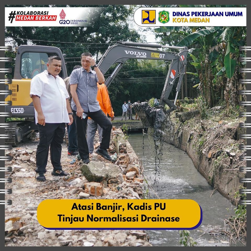 Atasi Banjir, Kadis PU Tinjau Normalisasi Drainase