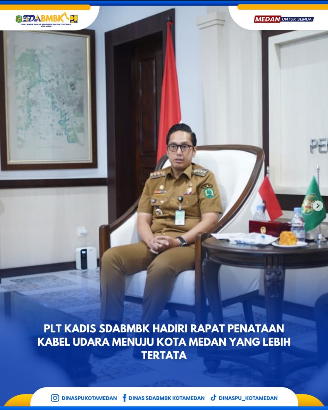 Plt Kadis SDABMBK Hadiri Rapat Penataan Kabel Udara Menuju Kota Medan Yang Lebih Tertata
