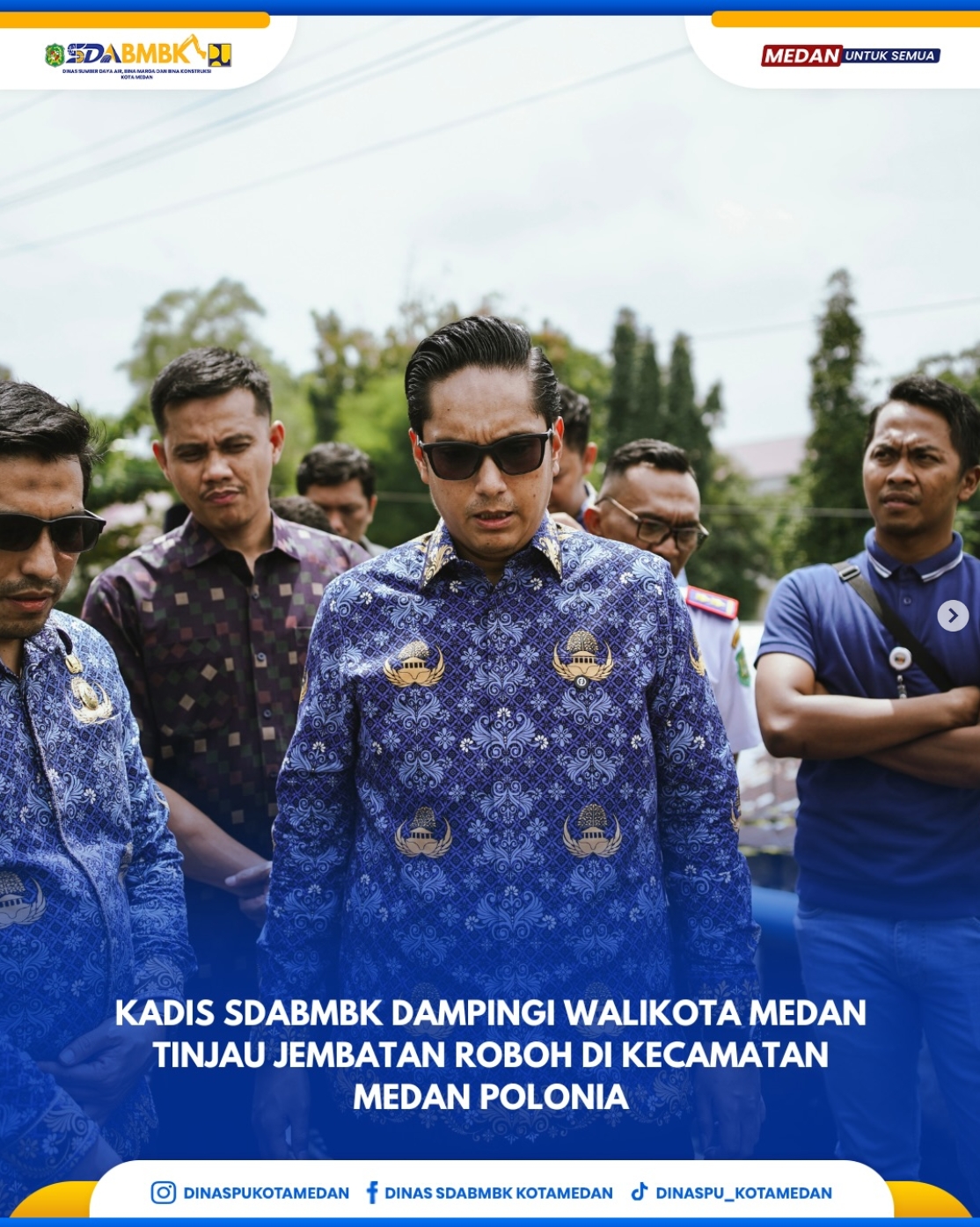 Kadis SDABMBK Dampingi Wali Kota Medan Tinjau Jembatan Roboh di Kecamatan Medan Polonia