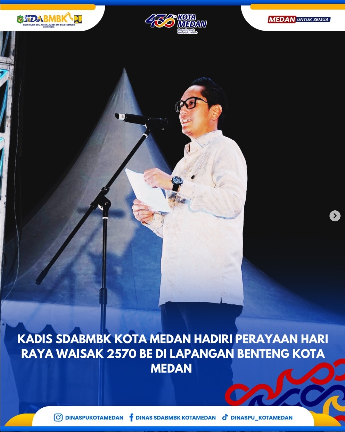 Kadis SDABMBK Kota Medan Hadiri Perayaan Hari Raya Waisak 2670 BE di Lapangan Benteng Kota Medan