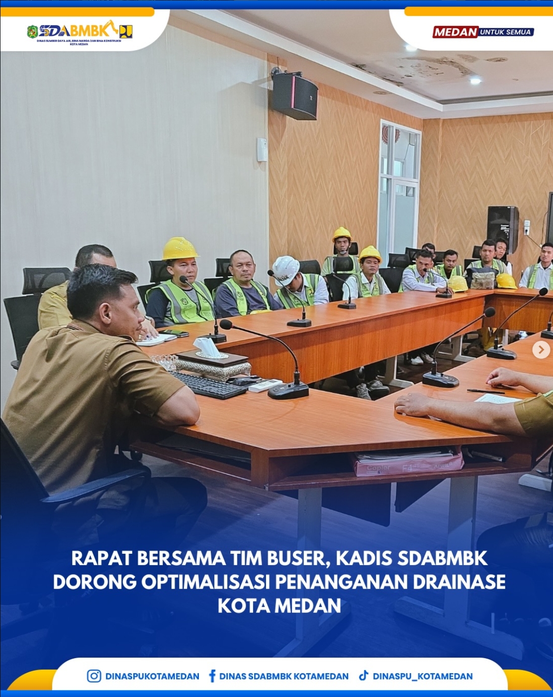 Rapat Bersama Tim Buser, Kadis SDABMBK Dorong Optimalisasi Penanganan Drainase Kota Medan