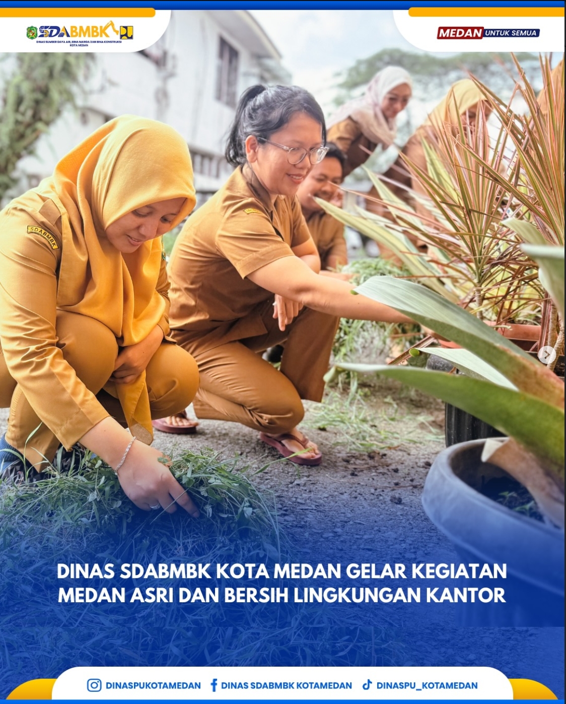 Dinas SDABMBK Kota Medan Gelar Kegiatan Medan Asri dan Bersih Lingkungan Kantor