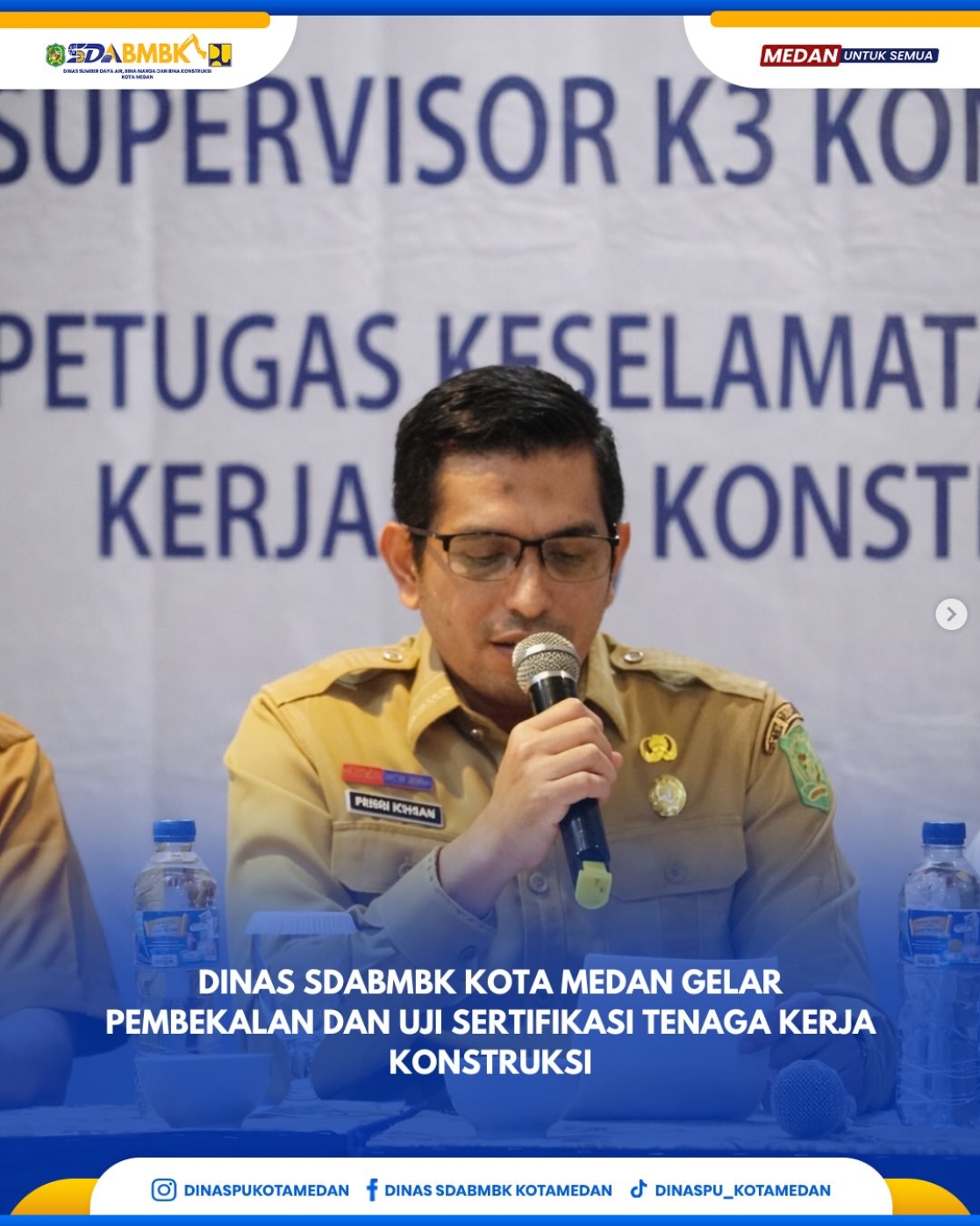 Dinas SDABMBK Kota Medan Gelar Pembekalan Dan Uji Sertifikasi Tenaga Kerja Konstruksi