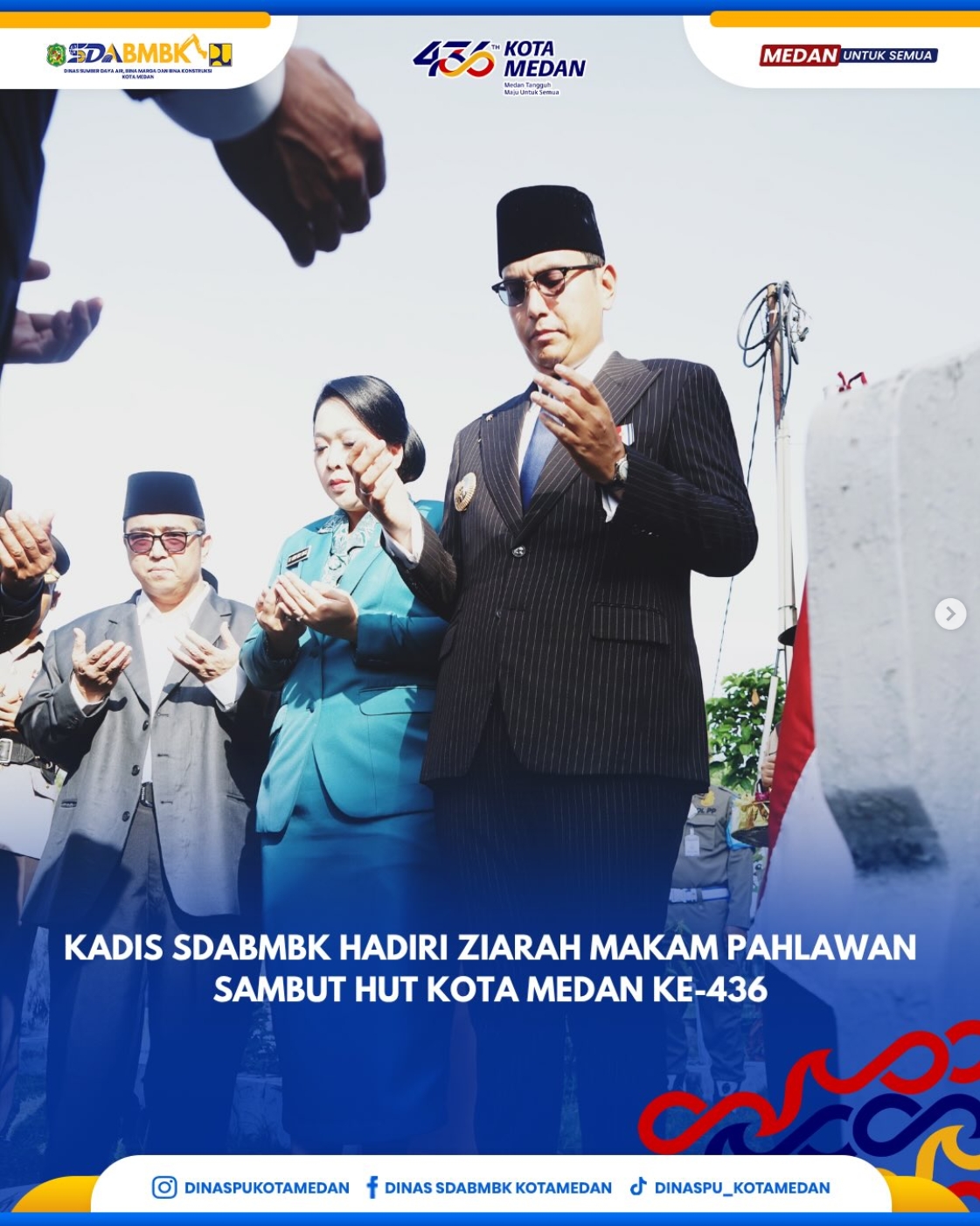 Kadis SDABMBK Hadiri Ziarah Makam Pahlawan Sambut Hut Kota Medan Ke-436