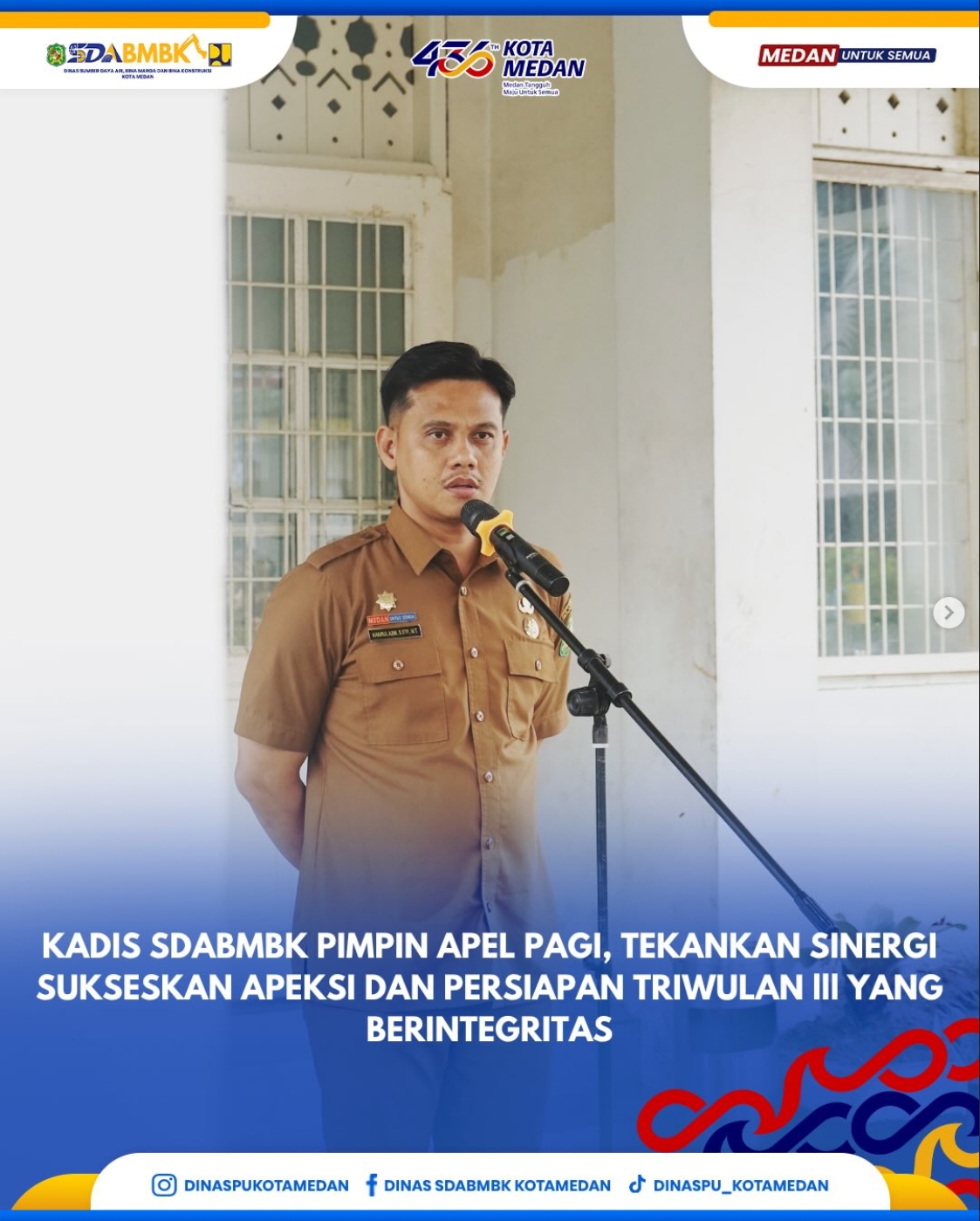 Kadis SDABMBK Pimpin Apel Pagi, Tekankan Sinergi Sukseskan Apeksi dan Persiapan Triwulan III Yang Berintegritas