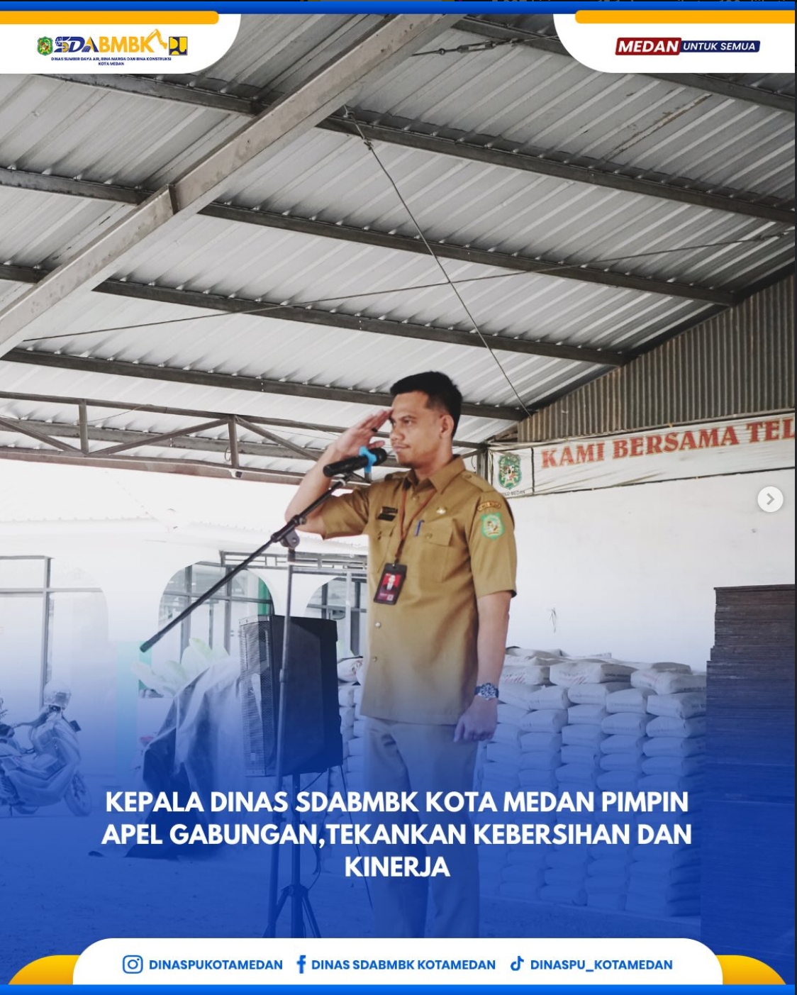 Kepala Dinas SDABMBK Kota Medan Pimpin Apel Gabungan, Tekankan Kebersihan dan Kinerja