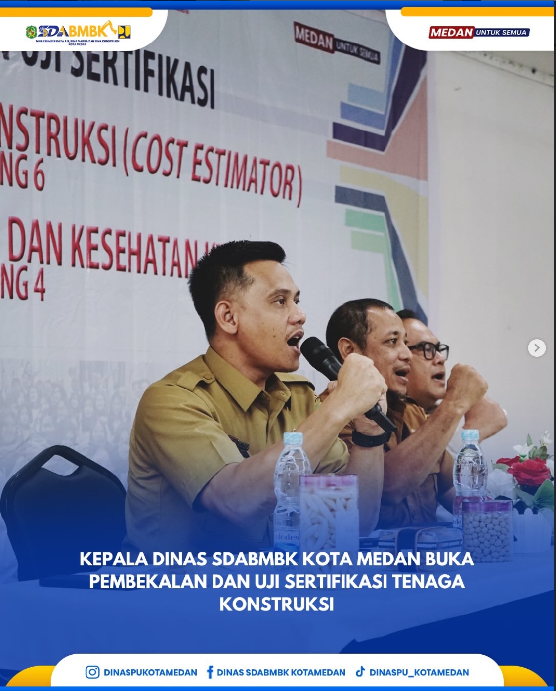 Kepala Dinas SDABMBK Kota Medan Buka Pembekalan Dan Uji Sertifikasi Tenaga Konstruksi