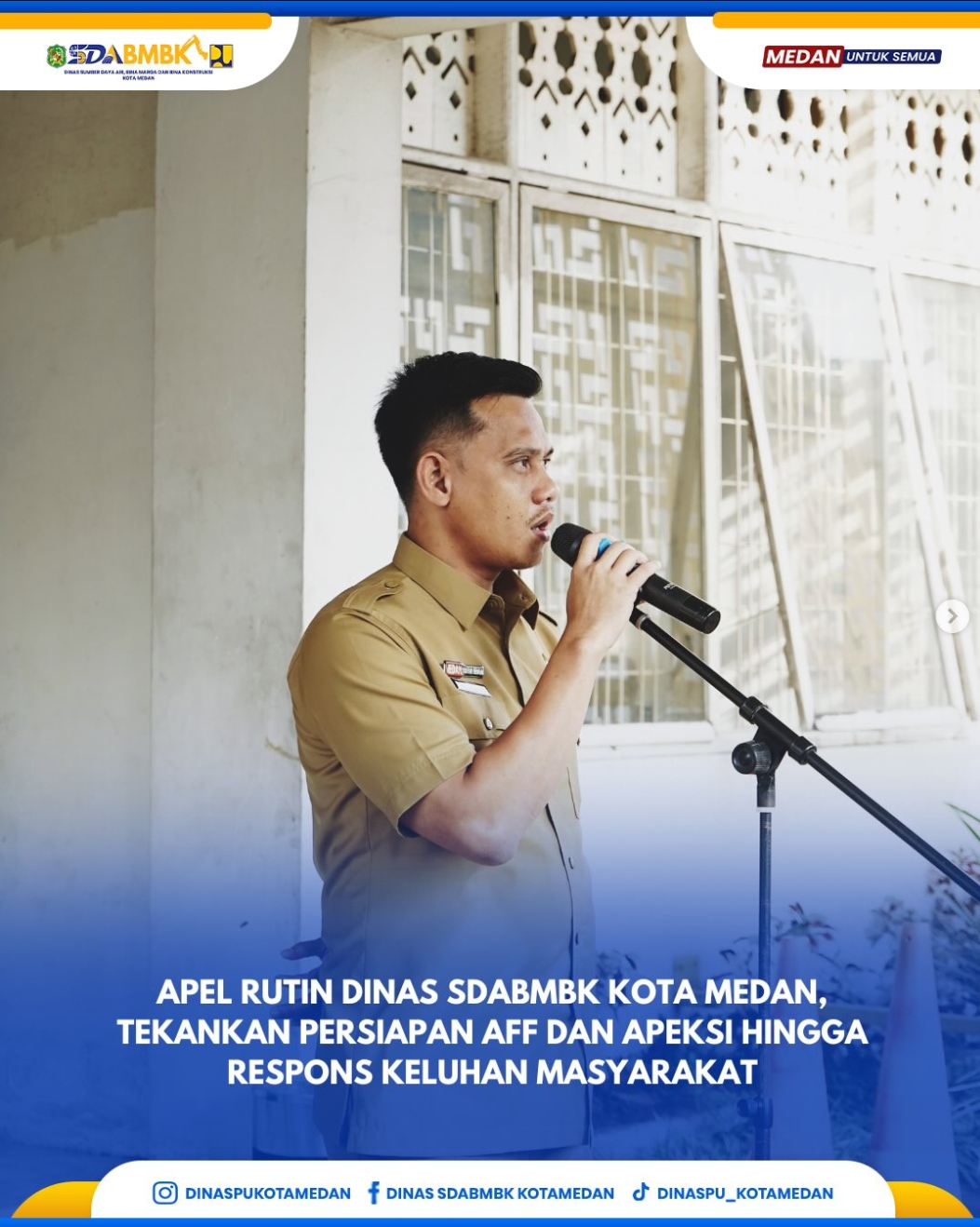 Apel Rutin Dinas SDABMBK Kota Medan, Tekankan Kesiapan AFF Dan Apeksi Hingga Respons Keluhan Masyarakat