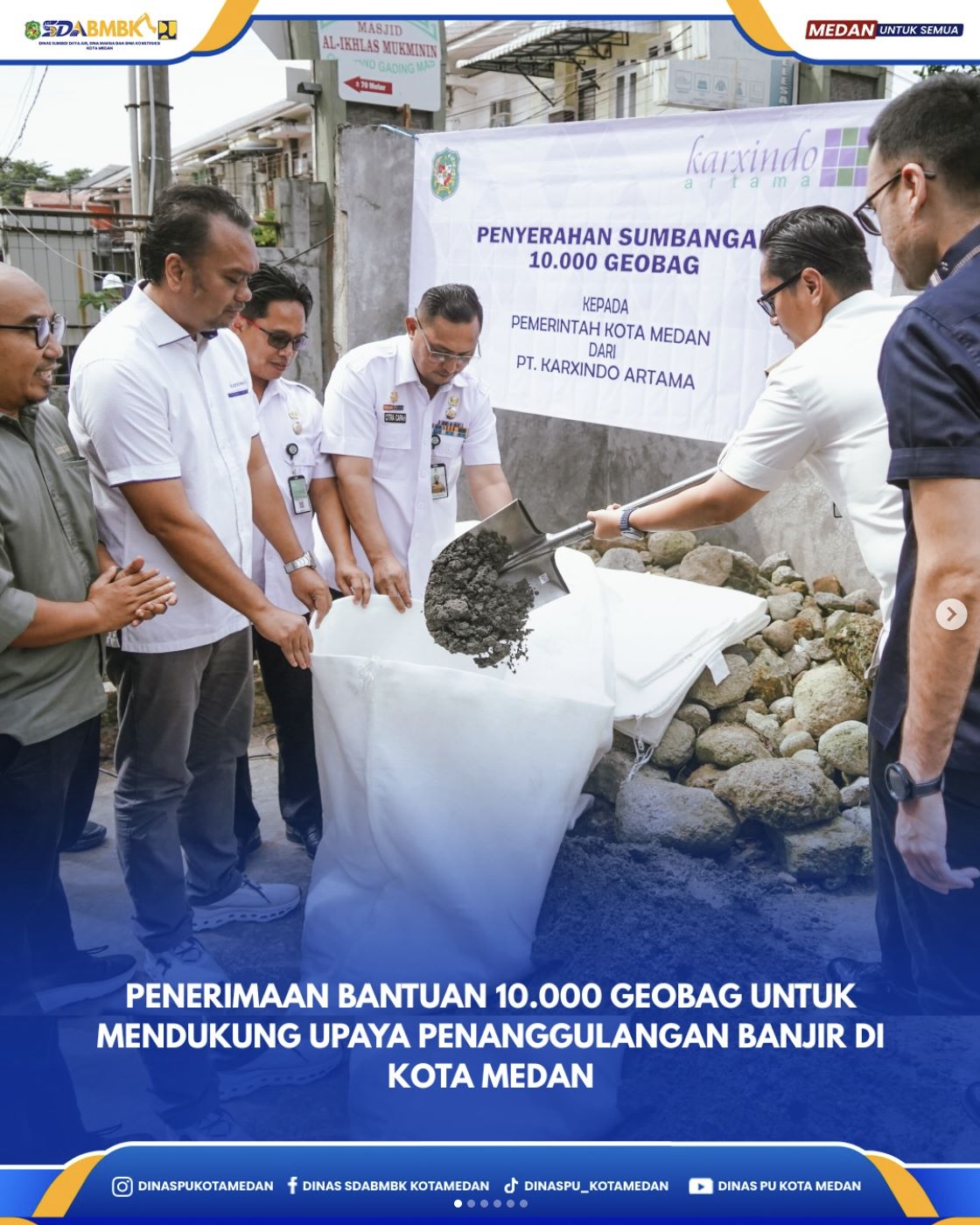 Penerimaan Bantuan 10.000 Geobag Untuk Mendukung Upaya Penanggulangan Banjir di Kota Medan