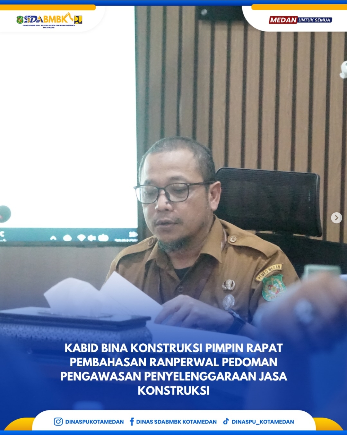 Kabid Bina Konstruksi Pimpin Rapat Pembahasan Ranperwal Pedoman Pengawasan Penyelenggaraan Jasa Konstruksi