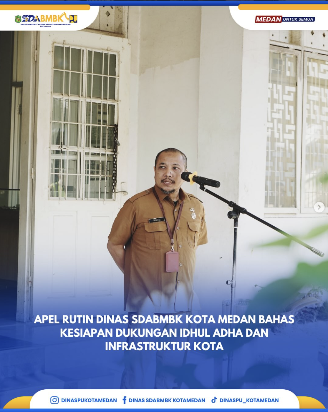 Apel Rutin Dinas SDABMBK Kota Medan Bahas Kesiapan Dukungan Idul Adha dan Infrastruktur Kota