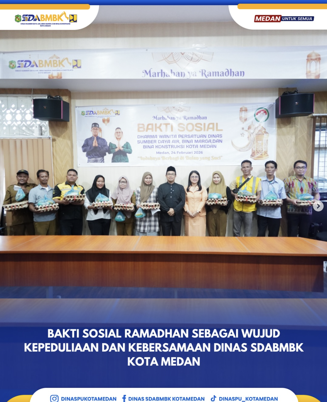 Bakti Sosial Ramadhan Sebagai Wujud Kepedulian dan Kebersamaan Dinas SDABMBK Kota Medan