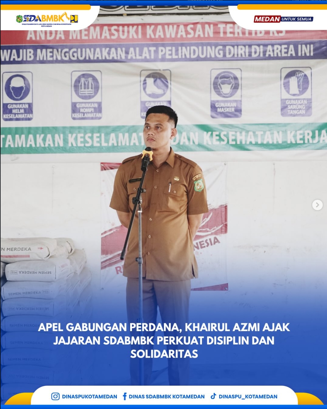 Apel Gabungan Perdana, Khairul Azmi Ajak Jajaran SDABMBK Perkuat Disiplin dan Solidaritas