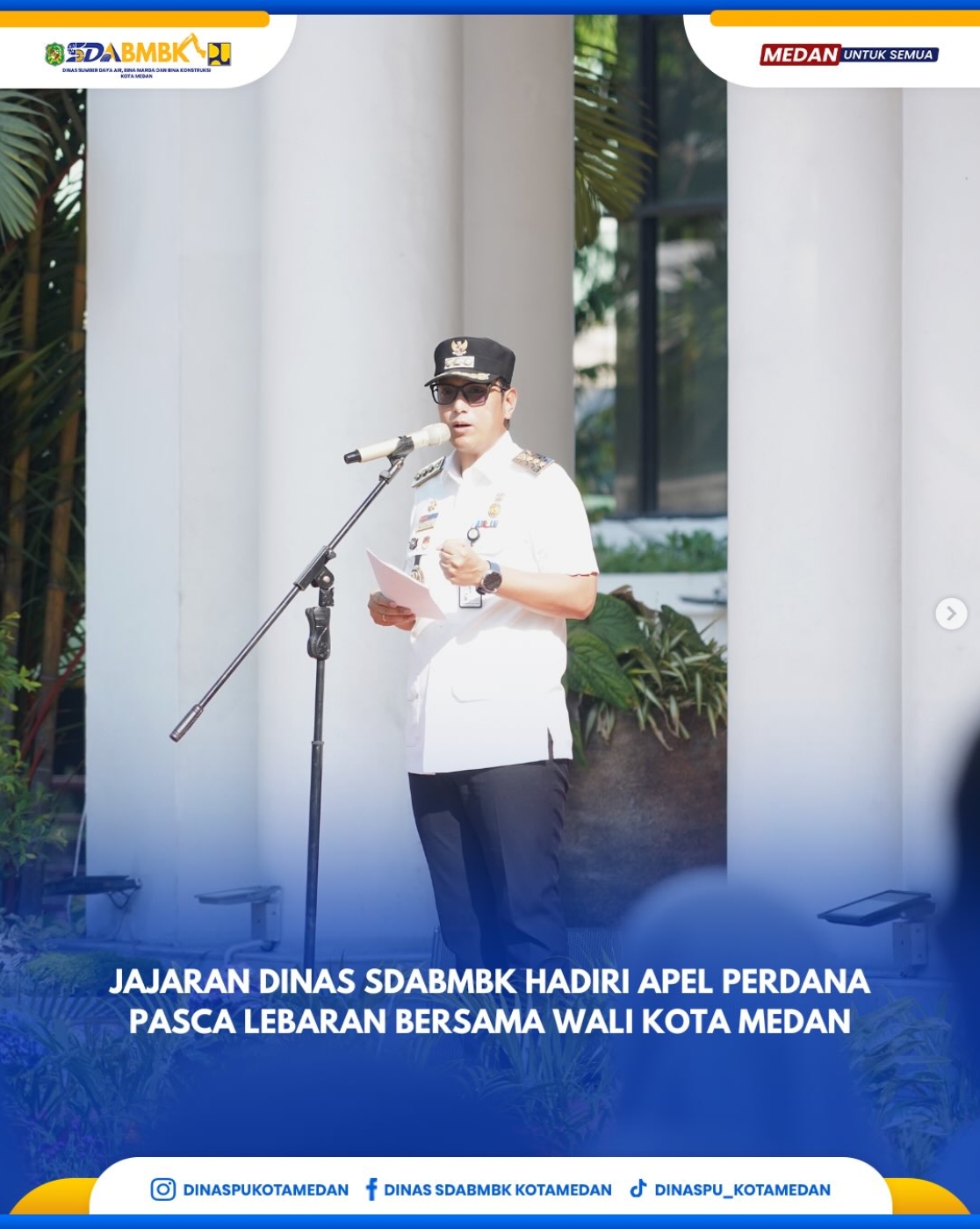 Jajaran Dinas SDABMBK Hadiri Apel Perdana Pasca Lebaran Bersama Wali Kota Medan