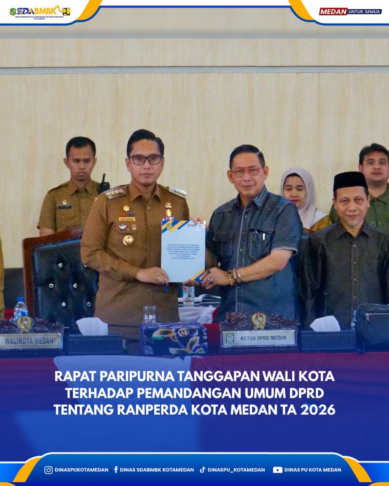 Rapat Paripurna Tanggapan Wali Kota Terhadap Pemandangan Umum DPRD Tentang Ranperda Kota Medan TA 2026