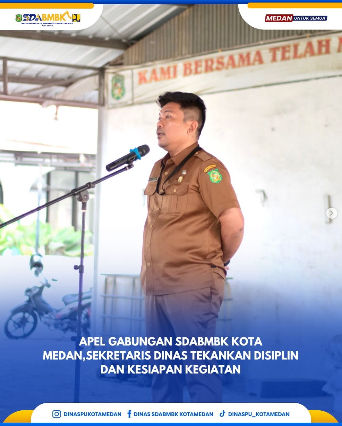 Ape;l Gabungan SDABMBK Kota Medan, Sekretaris Dinas Tekankan Disiplin dan Kesiapan Kegiatan