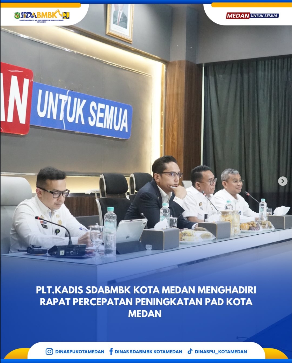 Plt. Kadis SDABMBK Kota Medan Menghadiri Rapat Percepatan Peningkatan PAD Kota Medan