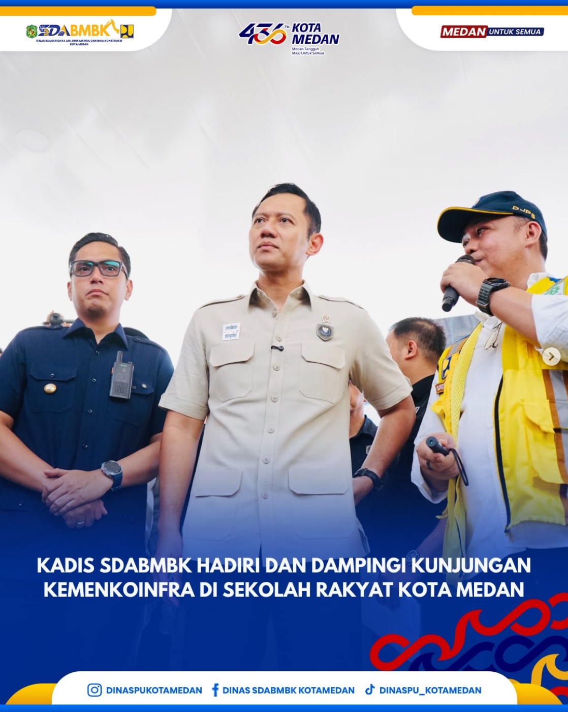 Kadis SDABMBK Hadiri dan Dampingi Kunjungan Kemenkoinfra di Sekolah Rakyat Kota Medan