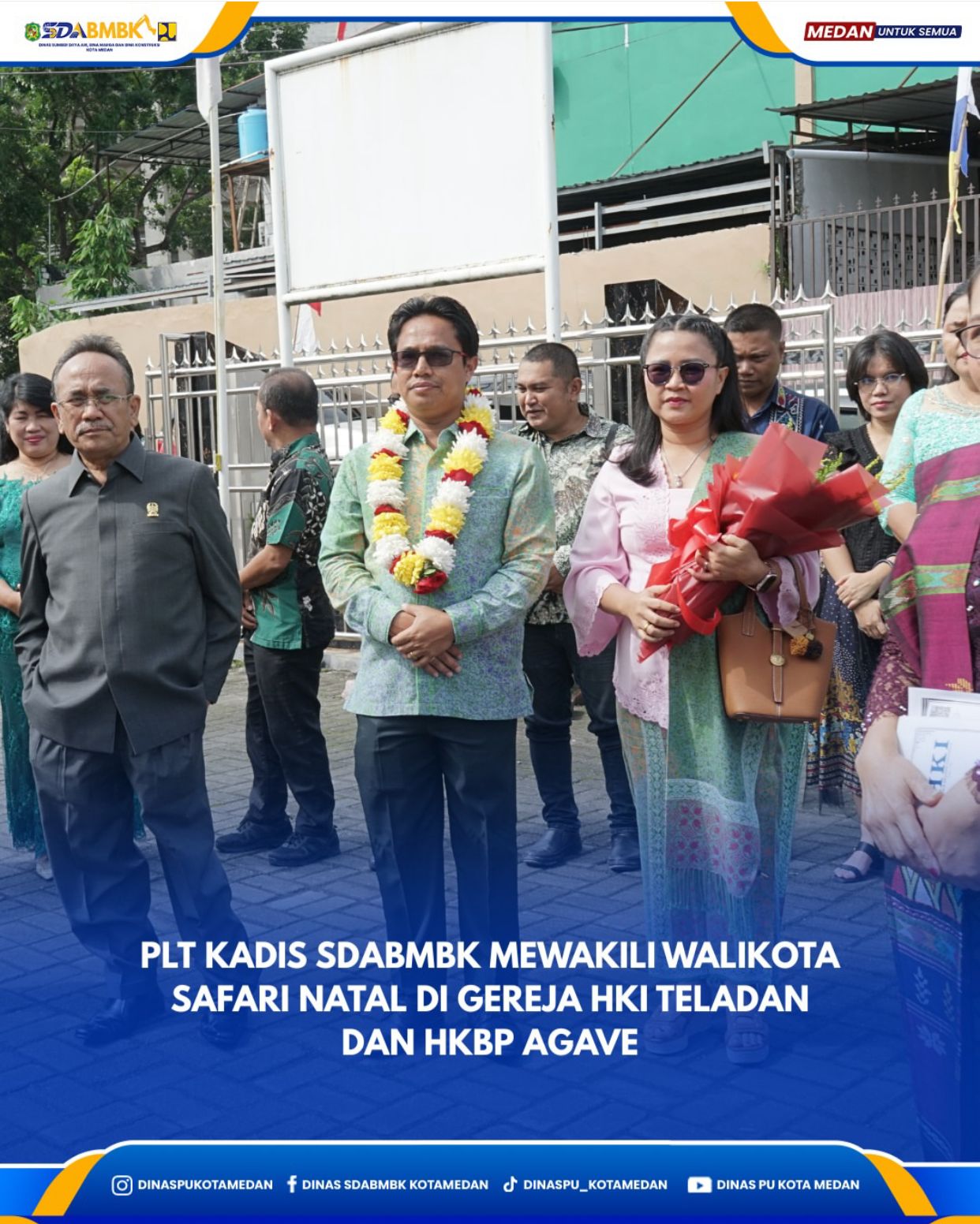 Plt. Kadis SDABMBK Mewakili Wali Kota Safari Natal di Gereja HKI Teladan dan KHBP Agave