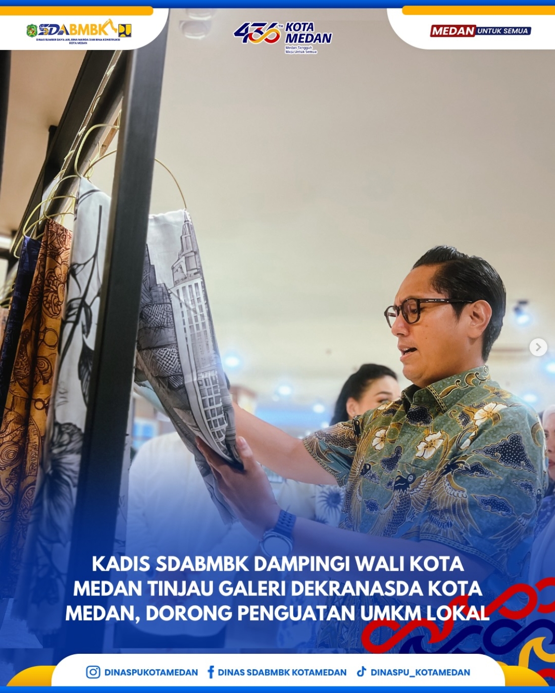 Kadis SDAMBK Dampingi Wali Kota Medan Tinjau Galeri Dekranasda Kota medan, Dorong Penguatan UMKM Lokal