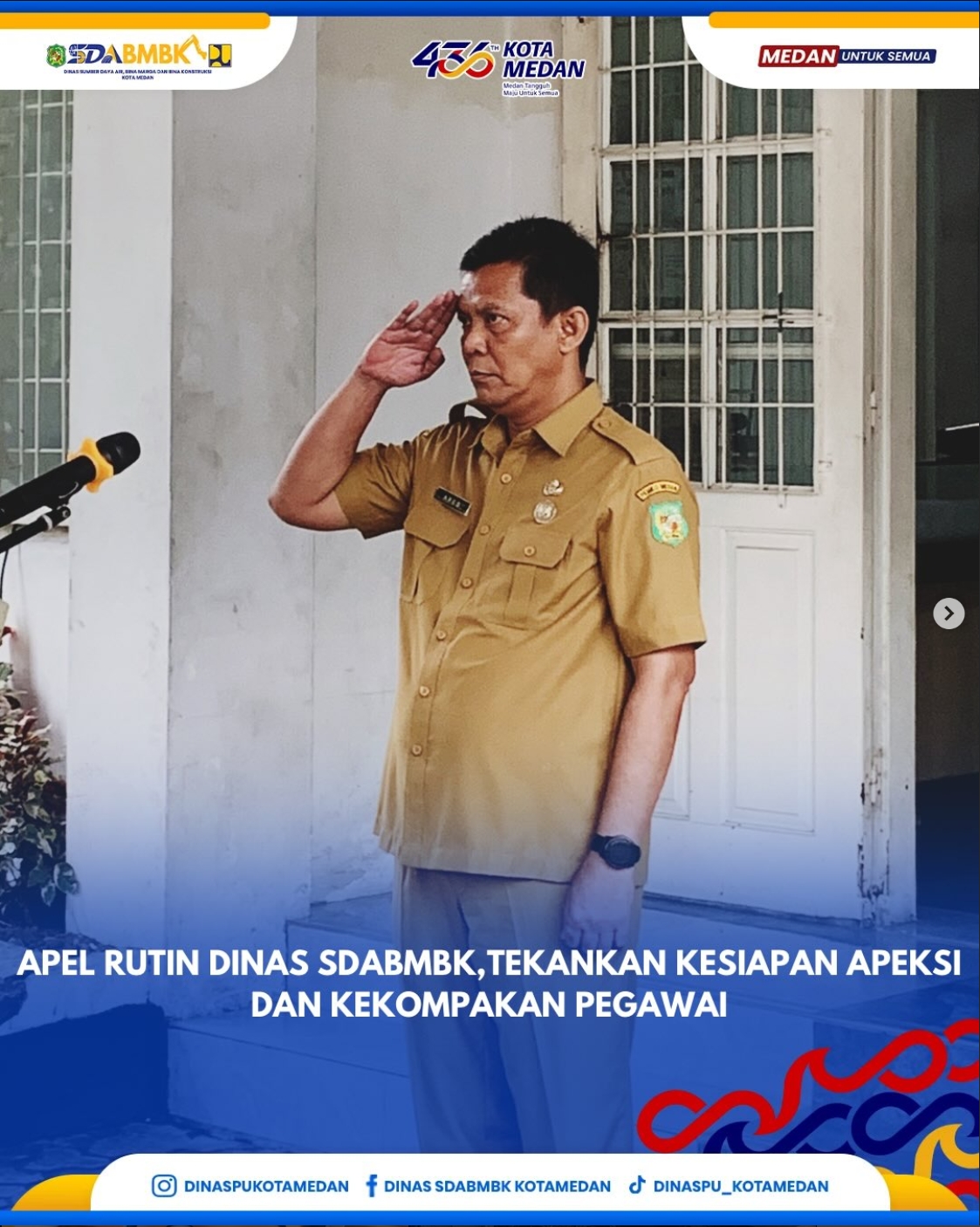 Apel Rutin Dinas SDABMBK, Tekankan Kesiapan Apeksi dan Kekompakan Pegawai