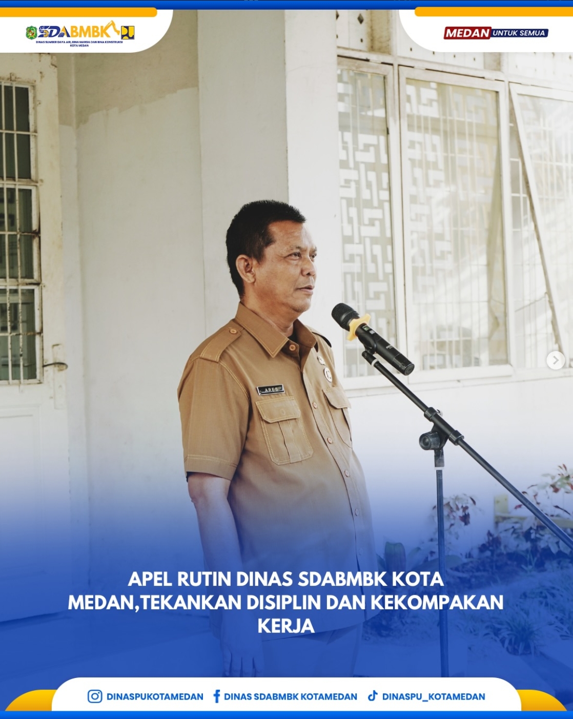 Apel Rutin Dinas SDABMBK Kota Medan, Tekankan Disiplin dan Kekompakan Kerja