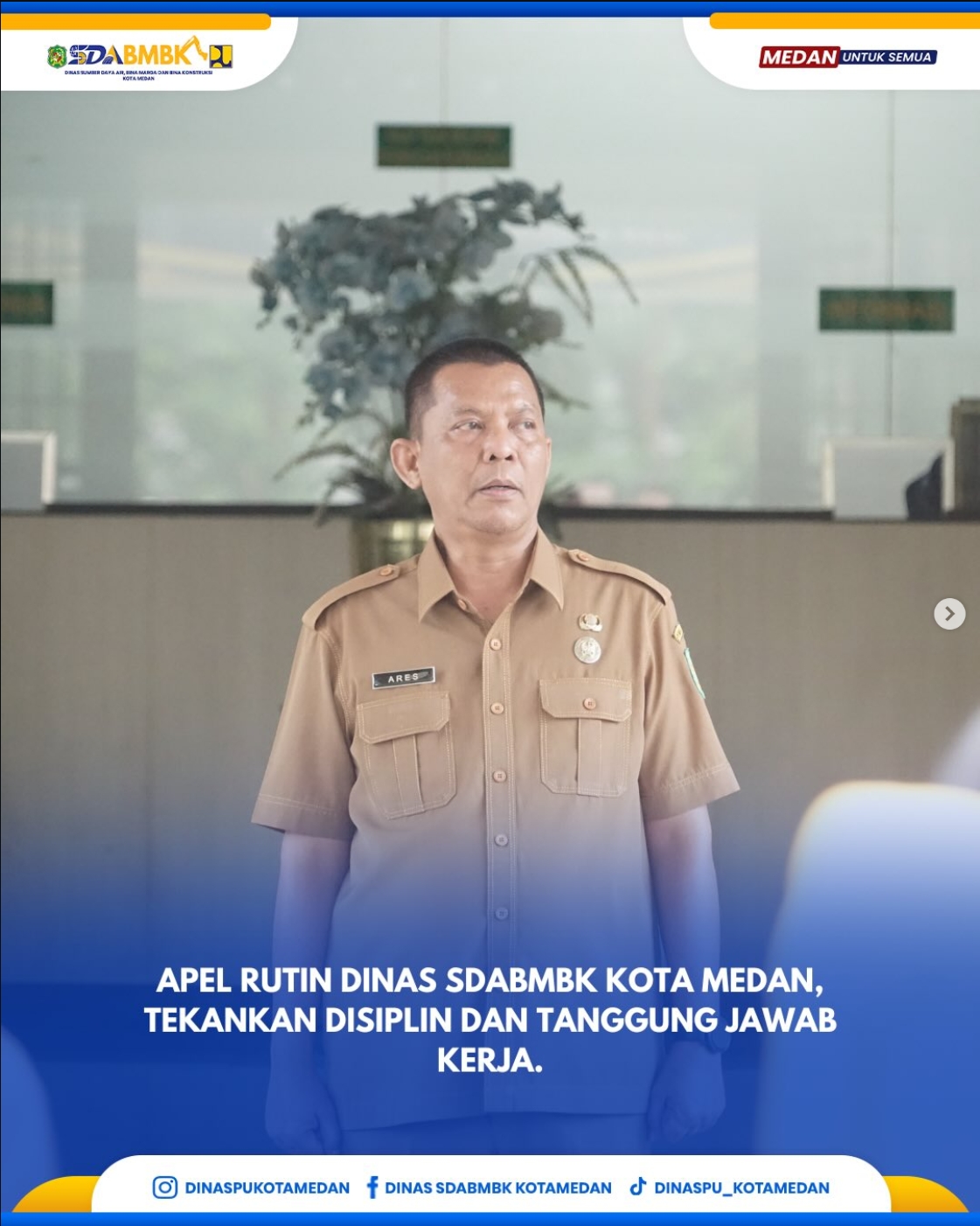 Apel Rutin Dinas SDABMBK Kota Medan, Tekankan Disiolin dan Tanggung Jawab Kerja
