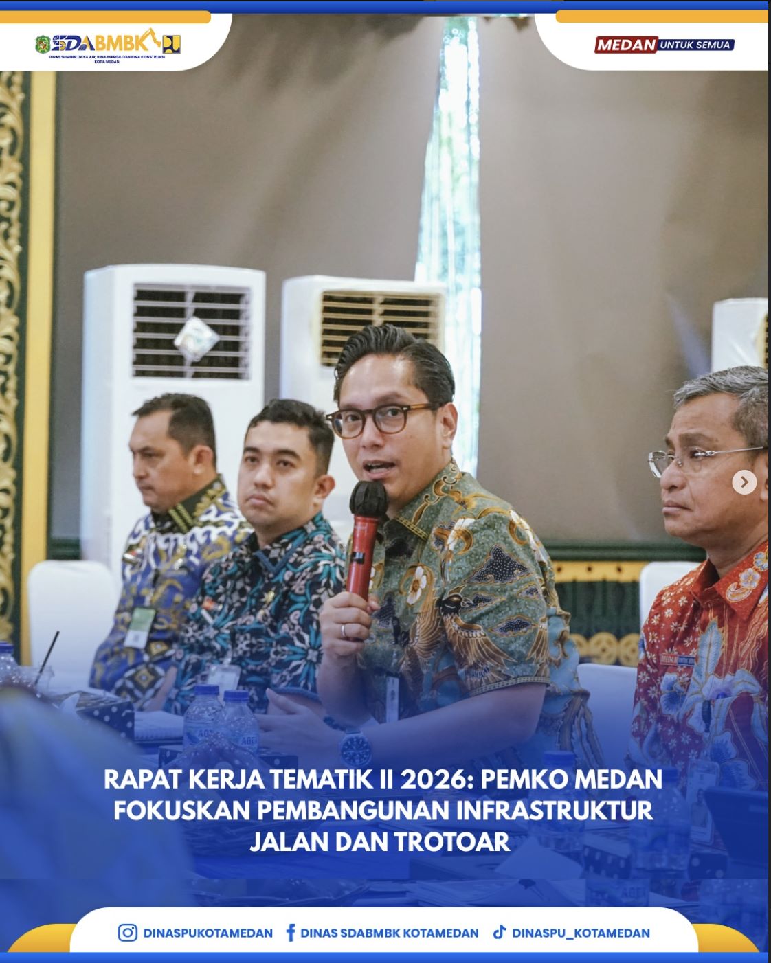 Rapat Kerja Tematik II 2026, Pemko Medan Fokuskan Pembangunan Infrastruktur Jalan dan Trotoar
