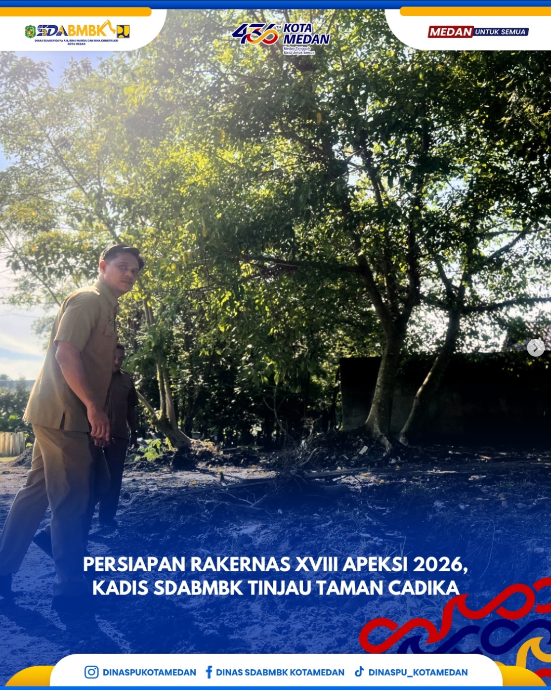 Persiapan Rakernas XVIII Apeksi 2026, Kadis SDABMBK Tinjau Taman Cadika