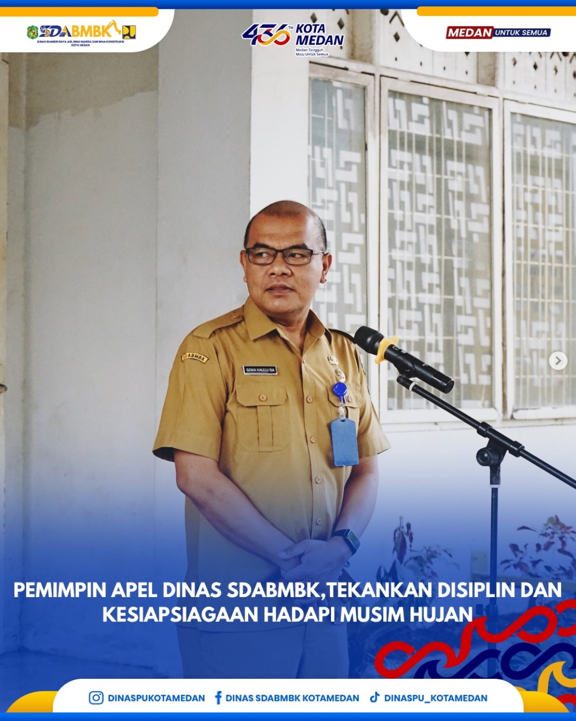 Pemimpin Apel Dinas SDABMBK, Tekankan Disiplin dan Kesipsiagaan Hadapi Musim Hujan