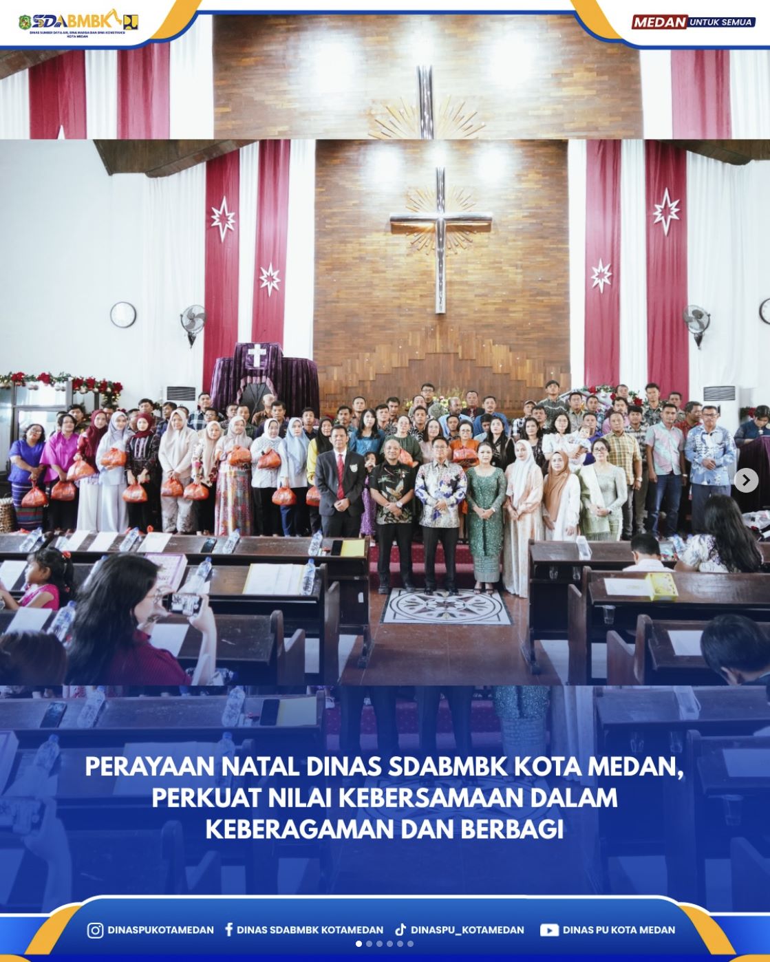 Perayaan Natal Dinas SDABMBK Kota Medan, Perkuat Nilai Kebersamaan Dalam Keberagaman dan Berbagi